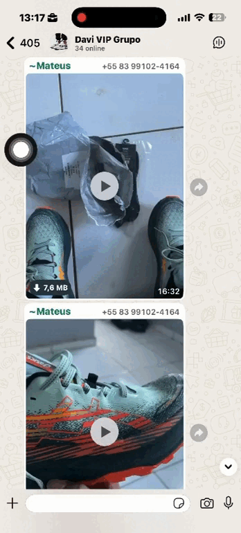 Print de conversa no WhatsApp com feedback de cliente